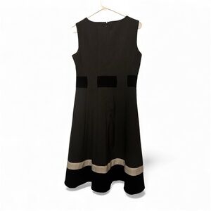 Calvin Klein Black and Cream Midi Dress